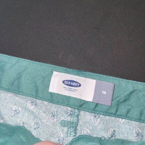 Old Navy Teal Turquoise Linen Blend Shorts 14 - Picture 4 of 11